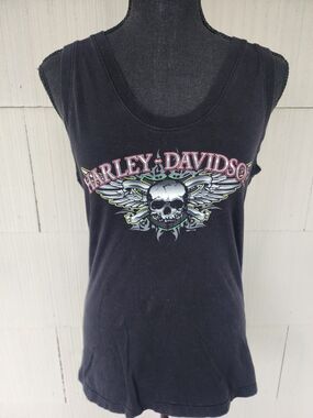2011 Harley Davidson Bruce Rossmeyer’s Daytona Beach Tank Women's Large L Black